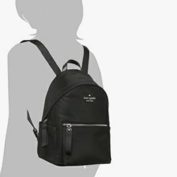 Kate Spade Chelsea Medium black Nylon Shoulder Backpack Bag - Picture 2 of 7